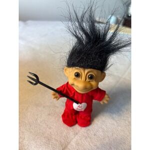 Vintage Devil Troll Doll Red Hot Stuff Outfit Black Hair Poseable